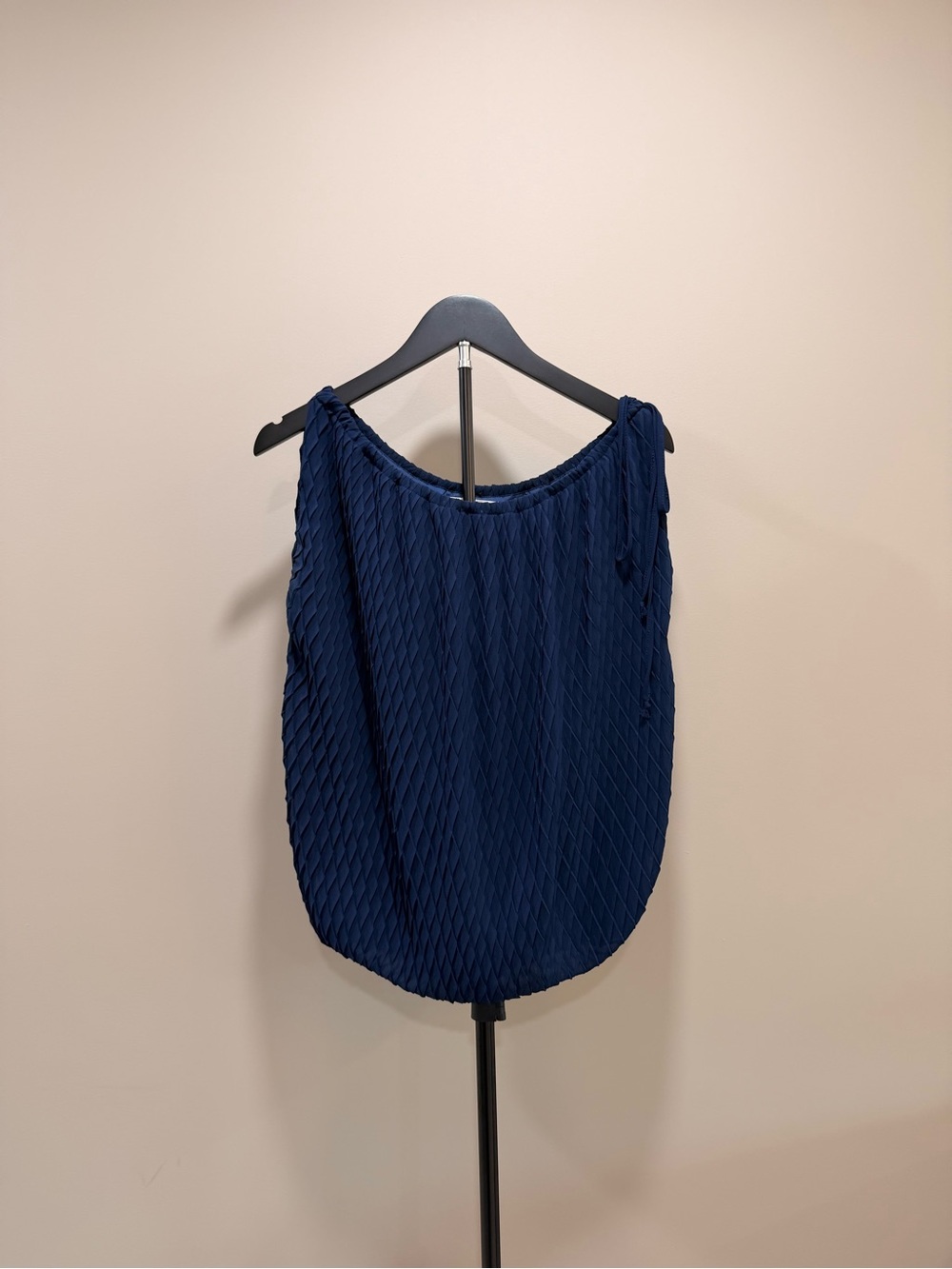 Studio M Navy Pleated Sleeveless Camisole